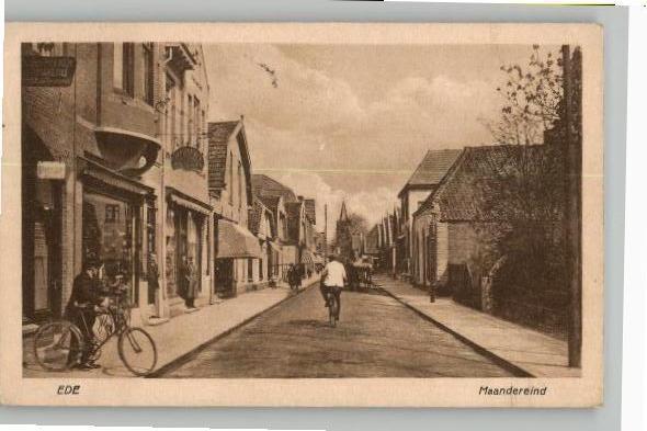 Ede Maandereind links bord HAARSNIJDER st 1924, Verzenden, 1920 tot 1940, Gelopen, Gelderland