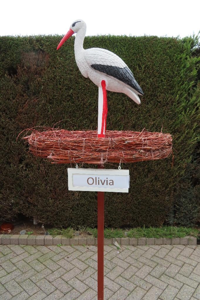 Ooievaarsnest compleet met 3d ooievaar, Ophalen, Nieuw, Geboortebord