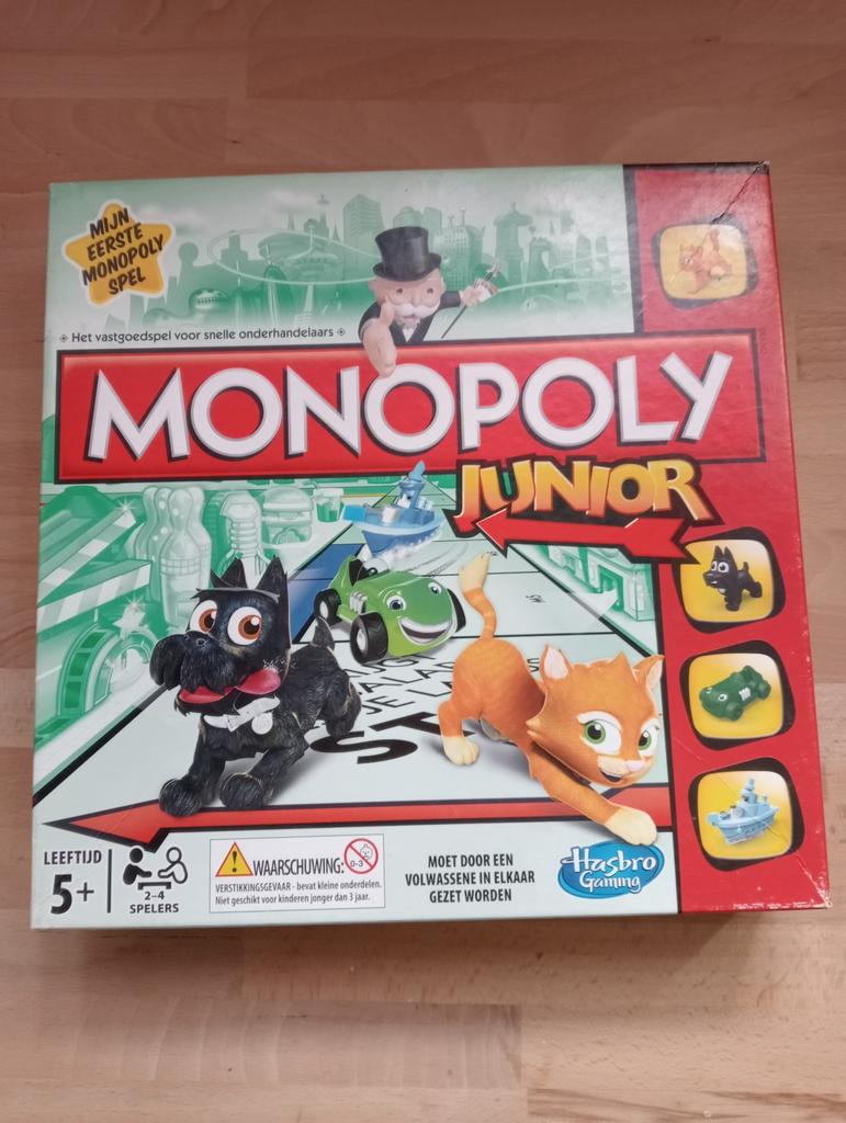 Monopoly junior hasbro, Hobby en Vrije tijd, Ophalen of Verzenden, Gebruikt