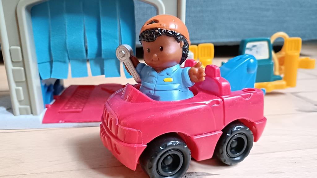 Little People Wasstraat met auto en monteur, Kinderen en Baby's, Speelgoed | Overig, Ophalen, Jongen of Meisje