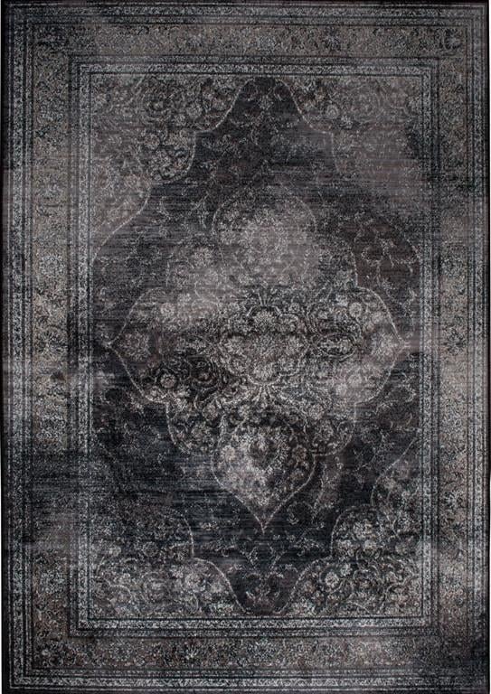 Dutchbone Rugged Vloerkleed 170 x 240 cm, Ophalen, Zwart, 150 tot 200 cm, 200 cm of meer