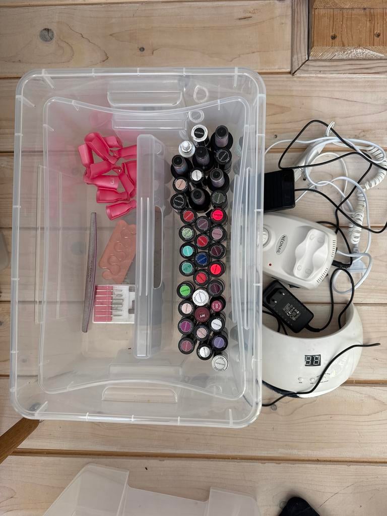 Neonail gellak complete set met 35 kleuren, lamp en drempel, Ophalen, Gebruikt, Overige kleuren, Handen en Nagels