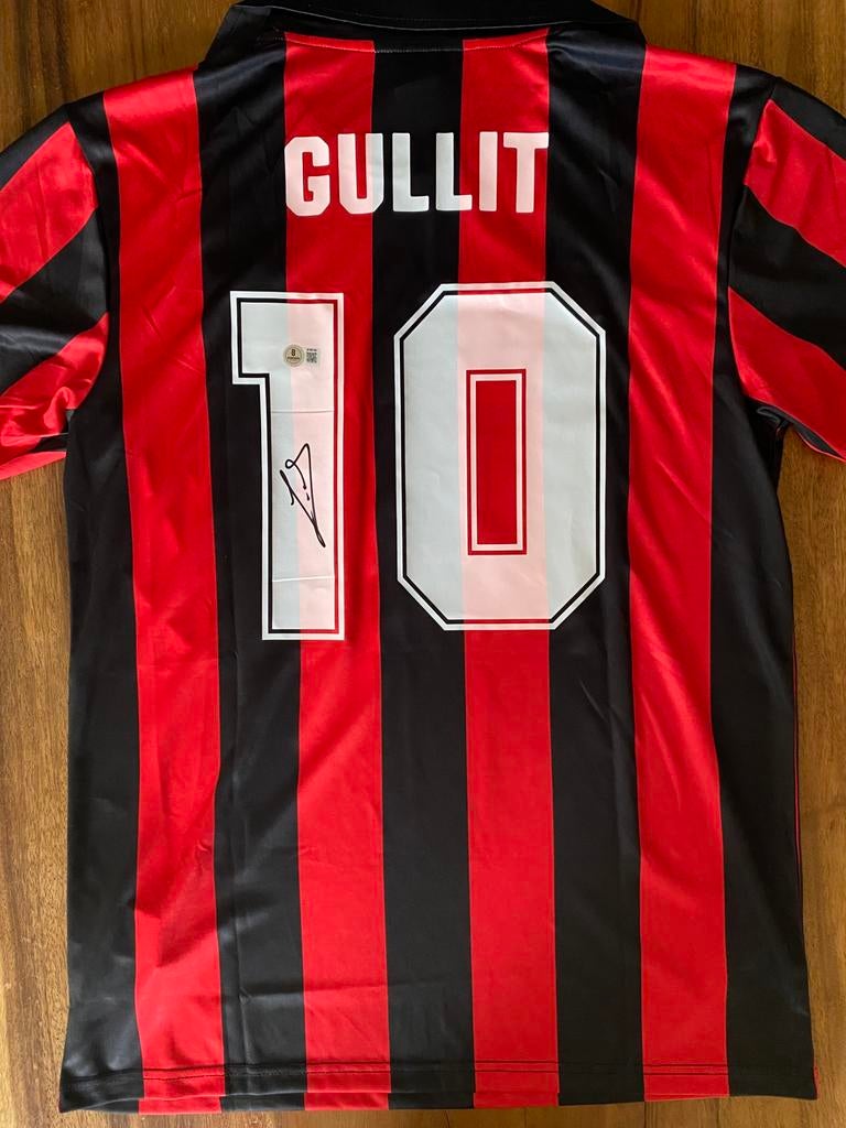 Gesigneerd AC Milan shirt Ruud Gullit met Beckett COA, Verzamelen, Ophalen of Verzenden, Nieuw, Buitenlandse clubs, Shirt
