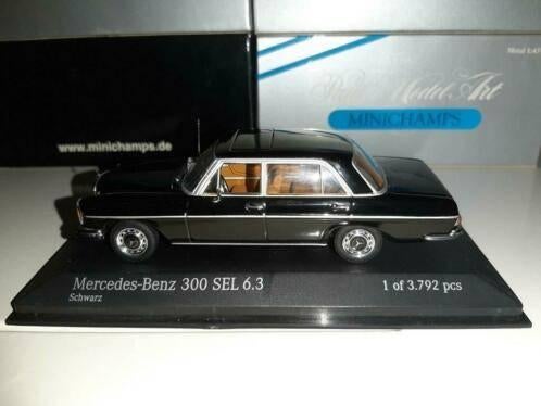 Minichamps Mercedes 309 SEL 6.3 1968-72 black 430 039101, Ophalen of Verzenden, Nieuw, Auto, MiniChamps
