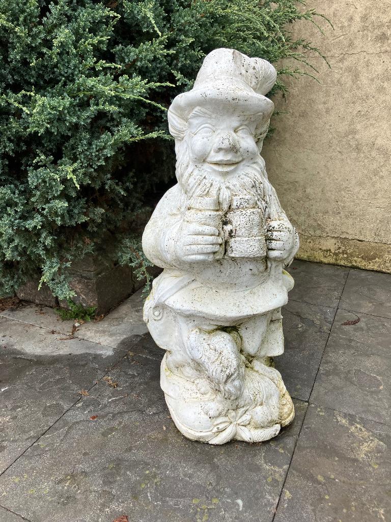 Grote zware betonnen tuinkabouter – 79 cm – massief beeld, Tuin en Terras, Tuinbeelden, Ophalen, Gebruikt, Beton, Tuinkabouter