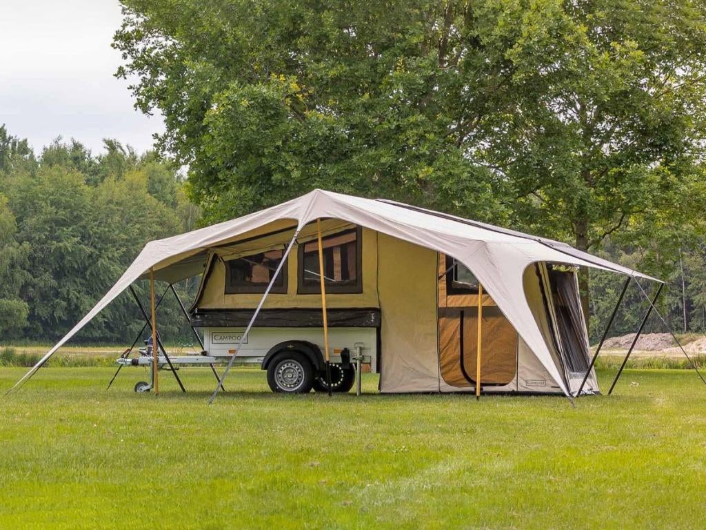 Campooz Sleepy Joe vouwwagen zgan met veel extra's zgan., Caravans en Kamperen, Vouwwagens, Ophalen, Beige, Aanwezig, Campooz