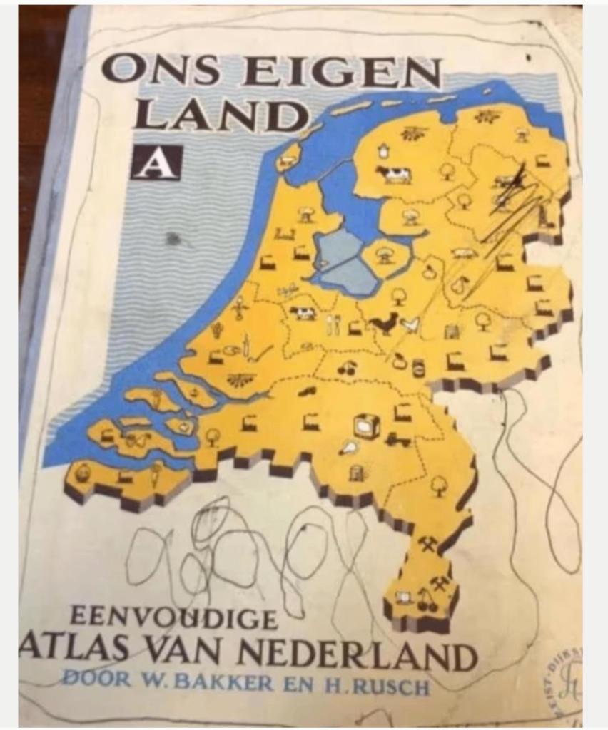 Atlas Nederland - Ons eigen Land - 1963 - 43 e druk, Boeken, Gelezen, Overige atlassen, Ophalen of Verzenden, 1800 tot 2000