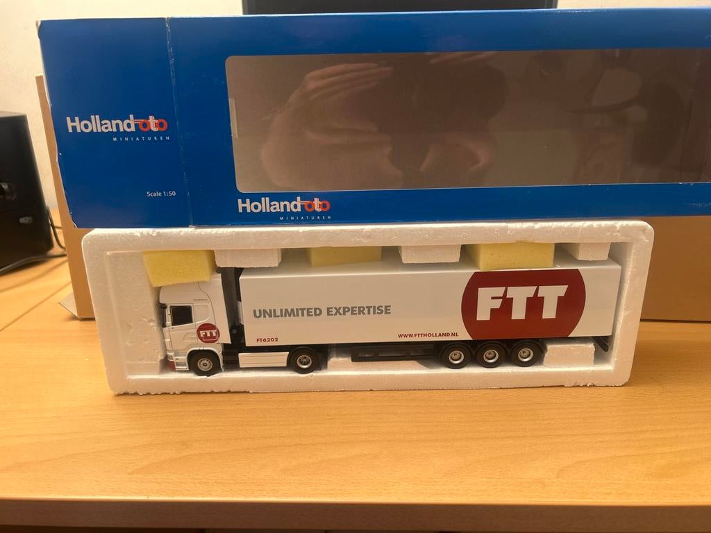 Holland Oto Scania Vabis FTT Moerdijk koeltrailer 1:50, Ophalen of Verzenden, Nieuw, Bus of Vrachtwagen, Overige merken