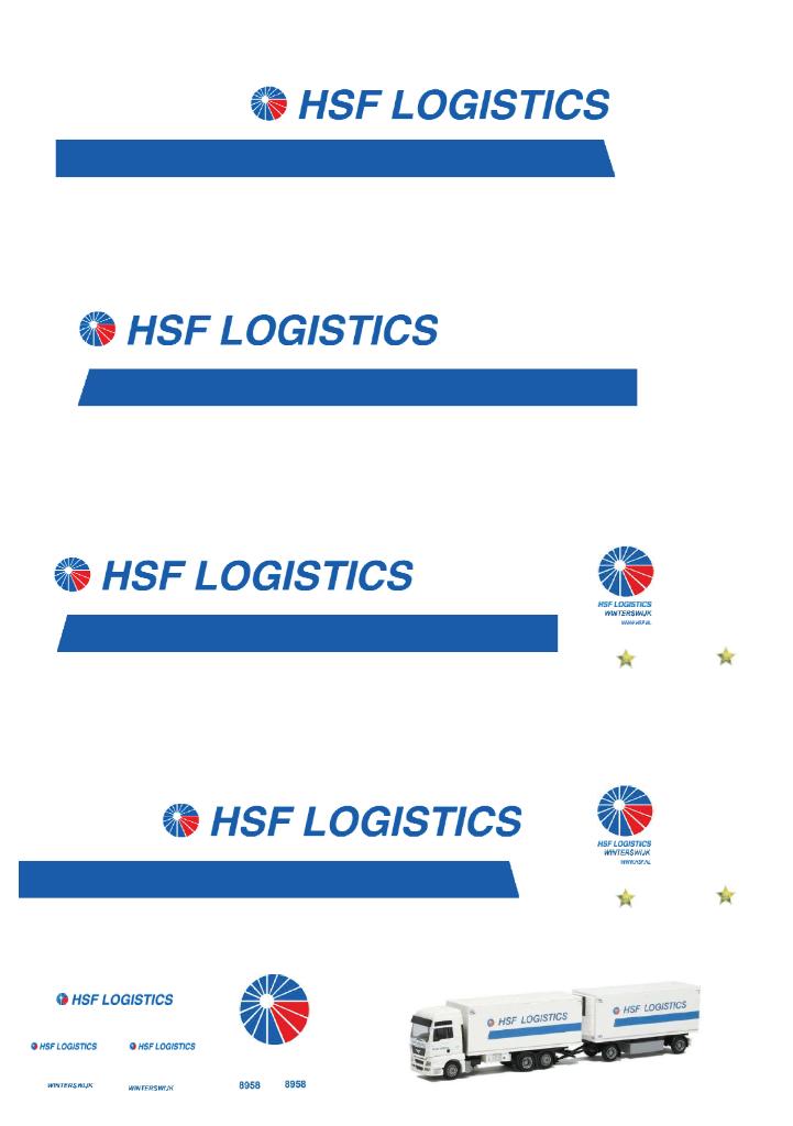 Vrachtauto decal 1:50 HSF Logistics winterswijk ( combi ), Verzenden, Nieuw, Bus of Vrachtwagen, Overige merken