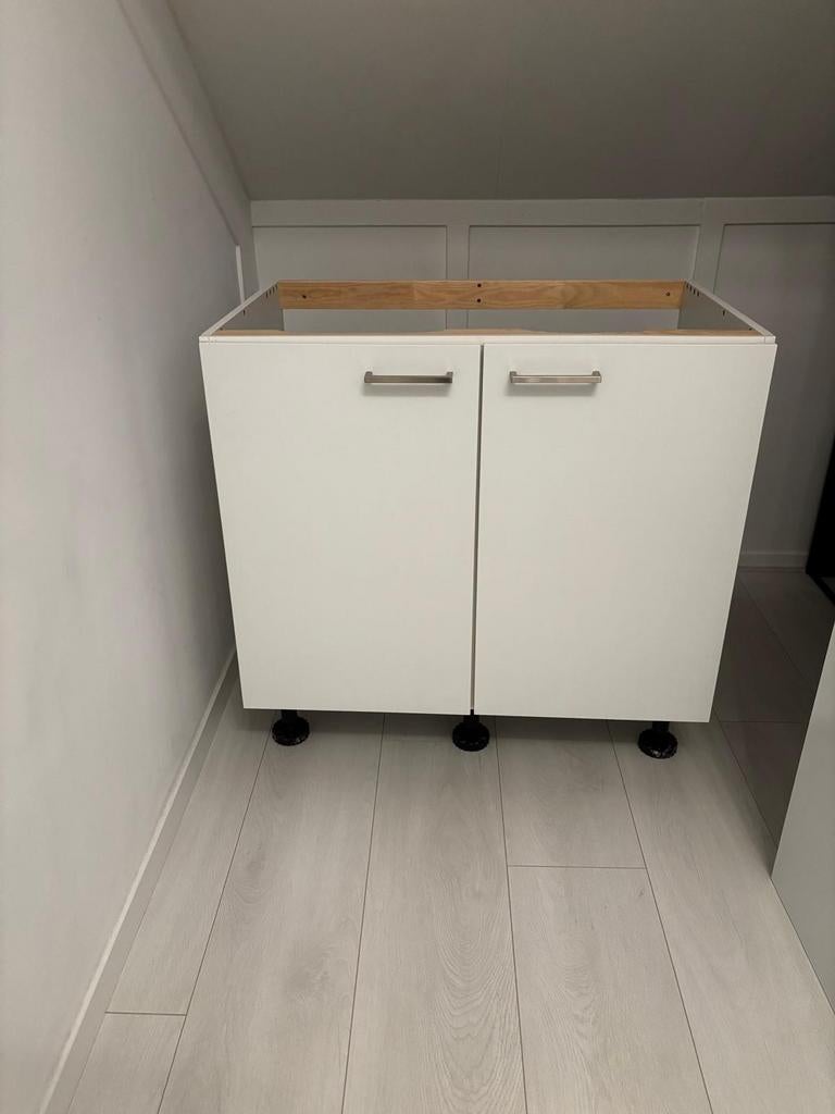 Dubbele Bribus onderkast - geschikt voor gootsteen, Wit, Zo goed als nieuw, Minder dan 100 cm, 50 tot 75 cm