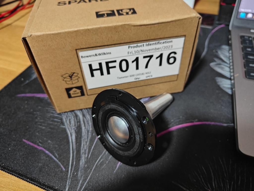 B&W 600 series 2018 HF01716 Tweeter, Audio, Tv en Foto, Luidsprekers, Gebruikt, Ophalen of Verzenden, Bowers & Wilkins (B&W), 120 watt of meer