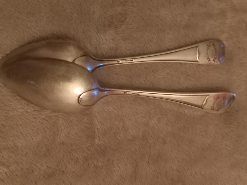 Antiek Zilveren Lepels - Set van 2 Christofle lepels, Ophalen of Verzenden