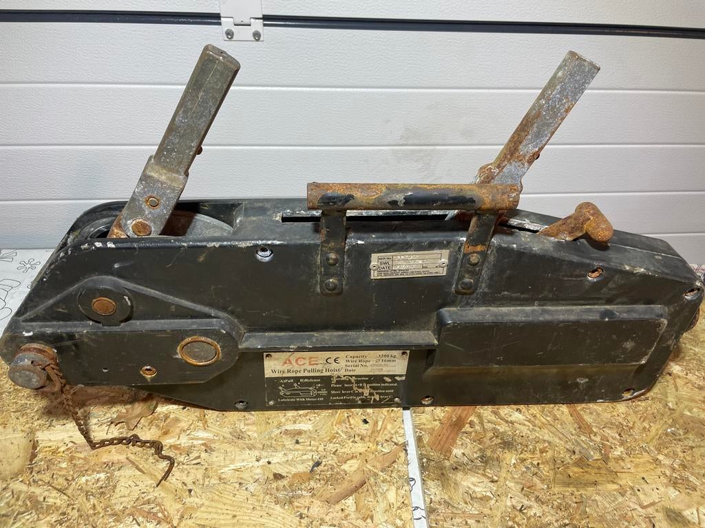 Tirfor, staaldraadtakel, lier 3.2ton, Ophalen, Gebruikt, Handmatig