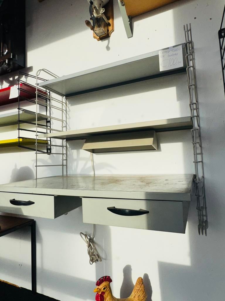 Vintage Tomado rek bureau wandrek met verlichting, Verzamelen, Retro, Ophalen