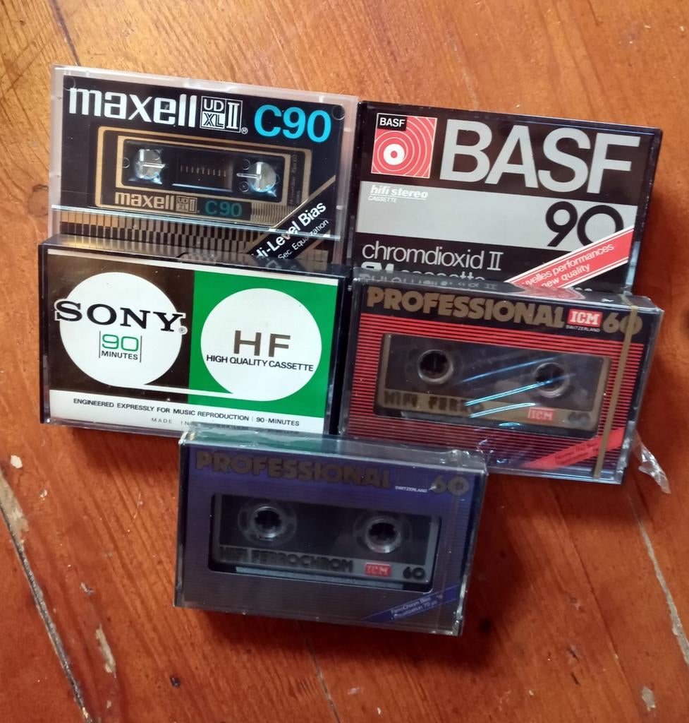 Vintage Cassette Bandjes - ICM, Sony, Maxwell, BASF, Cd's en Dvd's, Cassettebandjes, Gebruikt, 2 t/m 25 bandjes, Overige genres