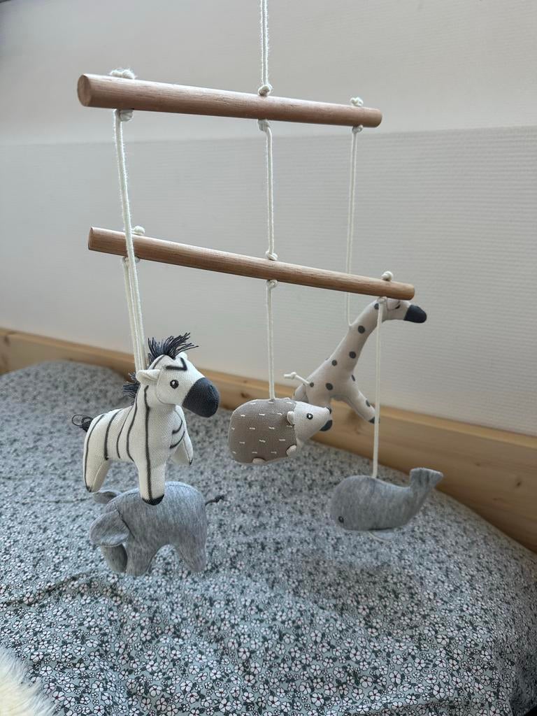 Houten H&M Mobiel met Stoffen Dieren, Kinderen en Baby's, Kinderkamer | Inrichting en Decoratie, Ophalen, Zo goed als nieuw, Overige typen
