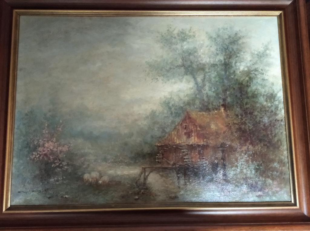 Schilderij Naïck Gilgert olieverf op doek., Ophalen