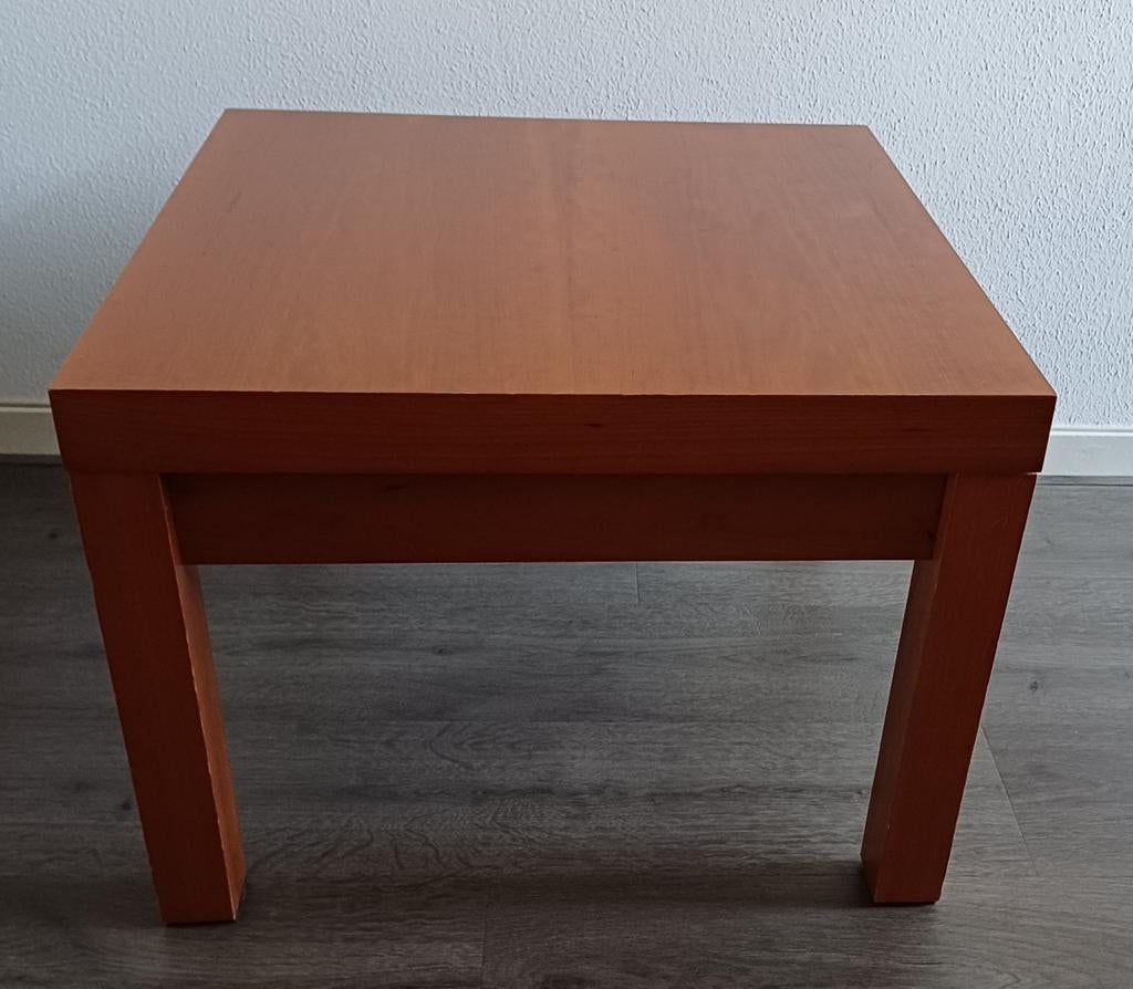 Kersen houten bijzettafel - vierkant, Huis en Inrichting, Tafels | Bijzettafels, Ophalen, Minder dan 45 cm, Gebruikt, Vierkant