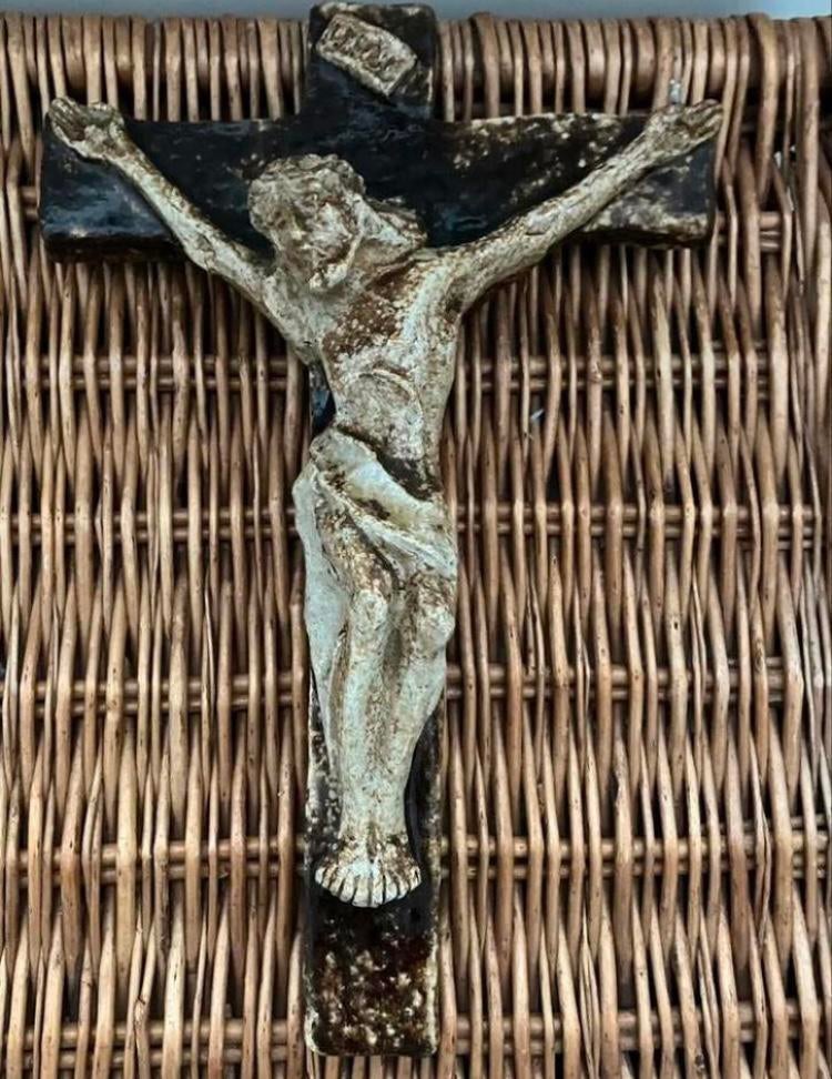 Crucifix, handgemaakt,gesigneerd.zwaar en mooi, Antiek en Kunst, Ophalen of Verzenden