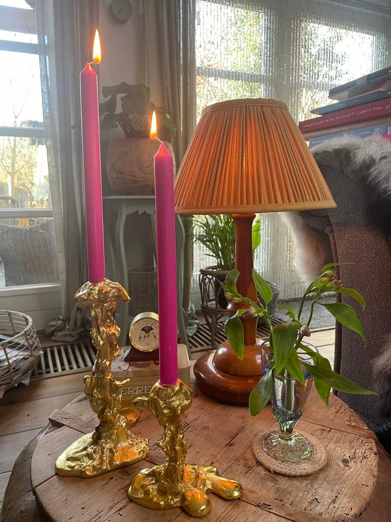 Polls Potten Gouden Drip Kandelaars - Set van 2, Overige kleuren, Ophalen of Verzenden, Zo goed als nieuw, Metaal