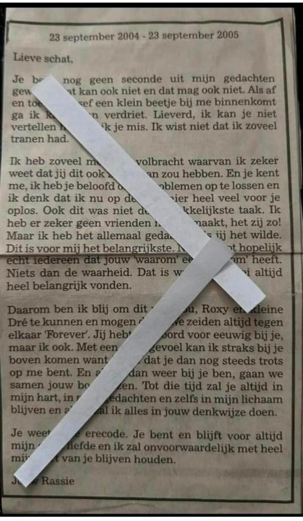 4 In memoriam advertenties van André Hazes, Ophalen of Verzenden, 1980 tot heden, Nederland, Knipsel(s)