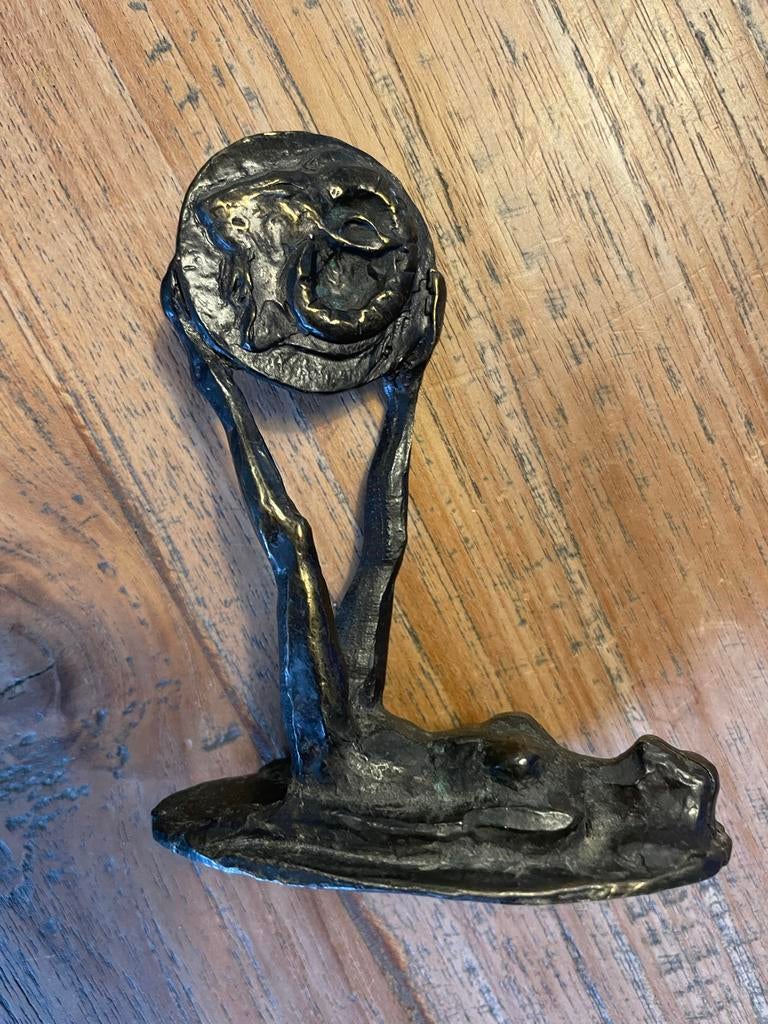 Corry Ammerlaan,Bronzen  vrouw met steenbok, Antiek en Kunst, Ophalen of Verzenden, Koper