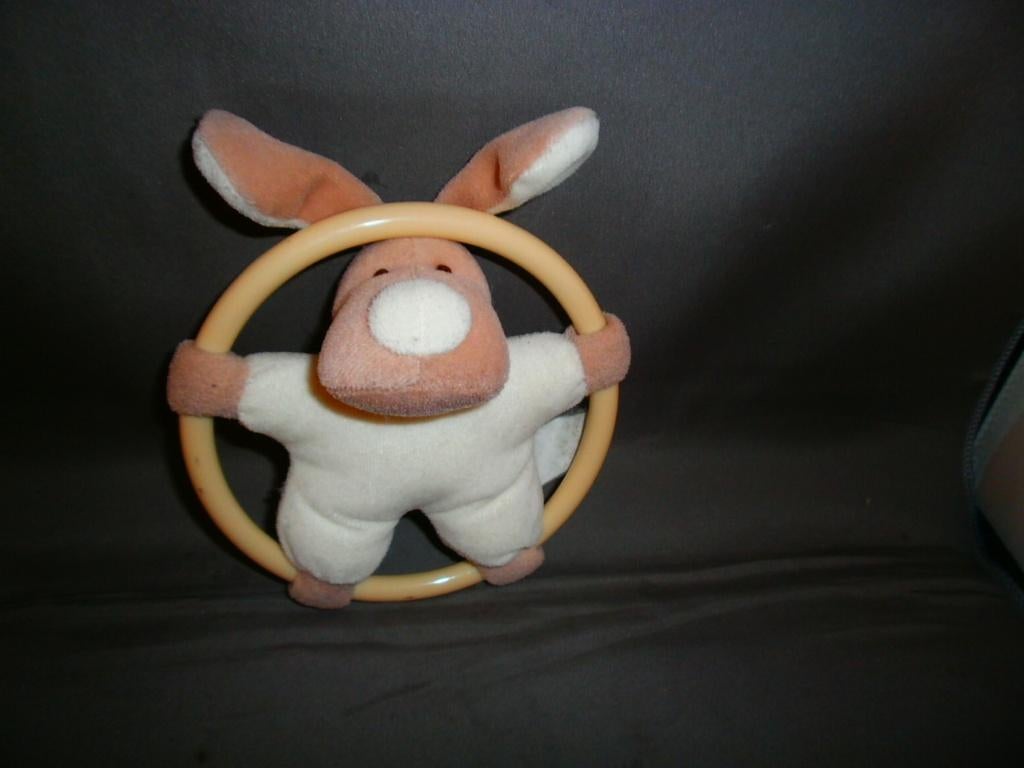 vintage/retro rammelaar Evora Kruidvat hond bruin/crème, Ophalen of Verzenden, Zo goed als nieuw, Hond