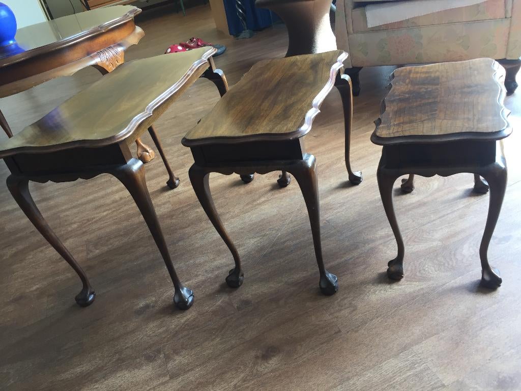 Wortelnoten bijzettafeltjes, Minder dan 45 cm, Minder dan 55 cm, Zo goed als nieuw, Rechthoekig