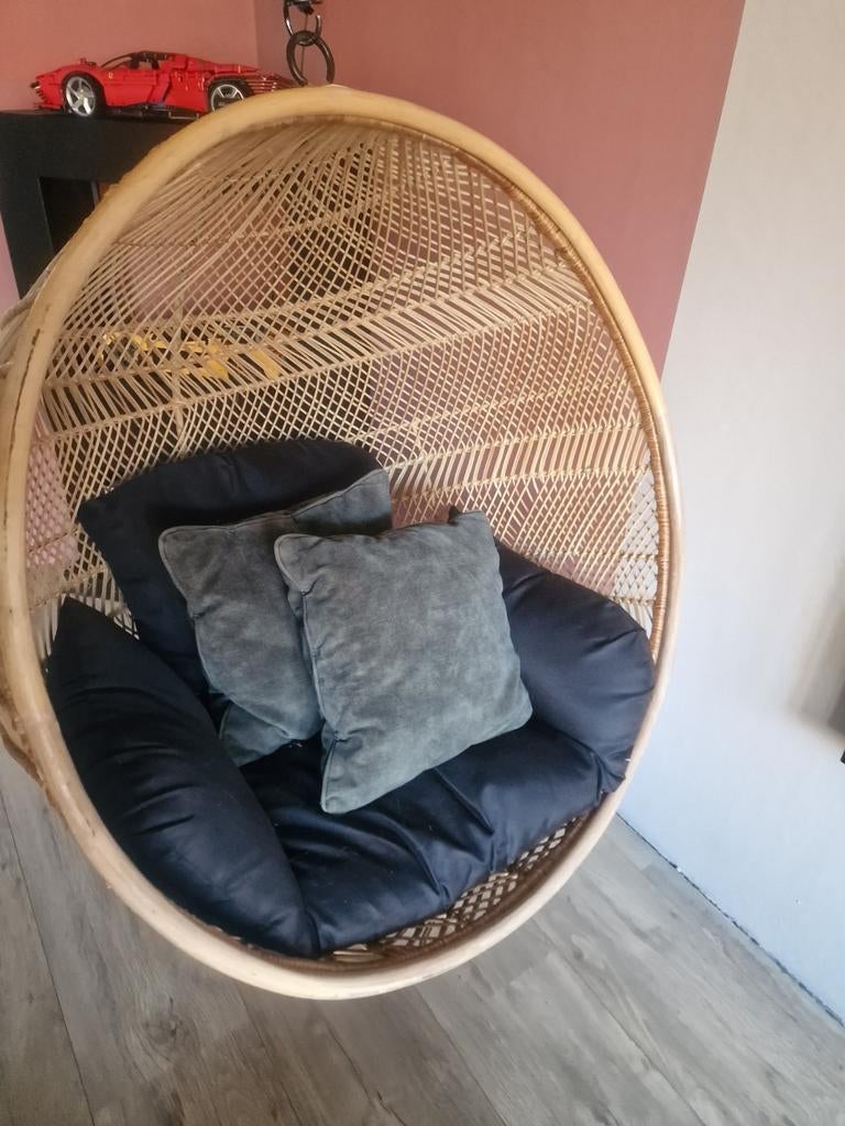 Prachtige hangstoel van HK living, Huis en Inrichting, Ophalen, Zo goed als nieuw, Riet of Rotan, Eén