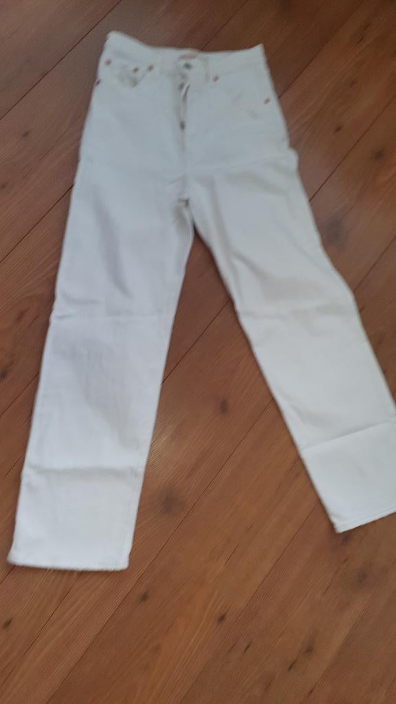 Broek Levi's Ribcage Straight Ankle jeans spijkerbroek26-29, Ophalen, Wit, Zo goed als nieuw, Maat 34 (XS) of kleiner