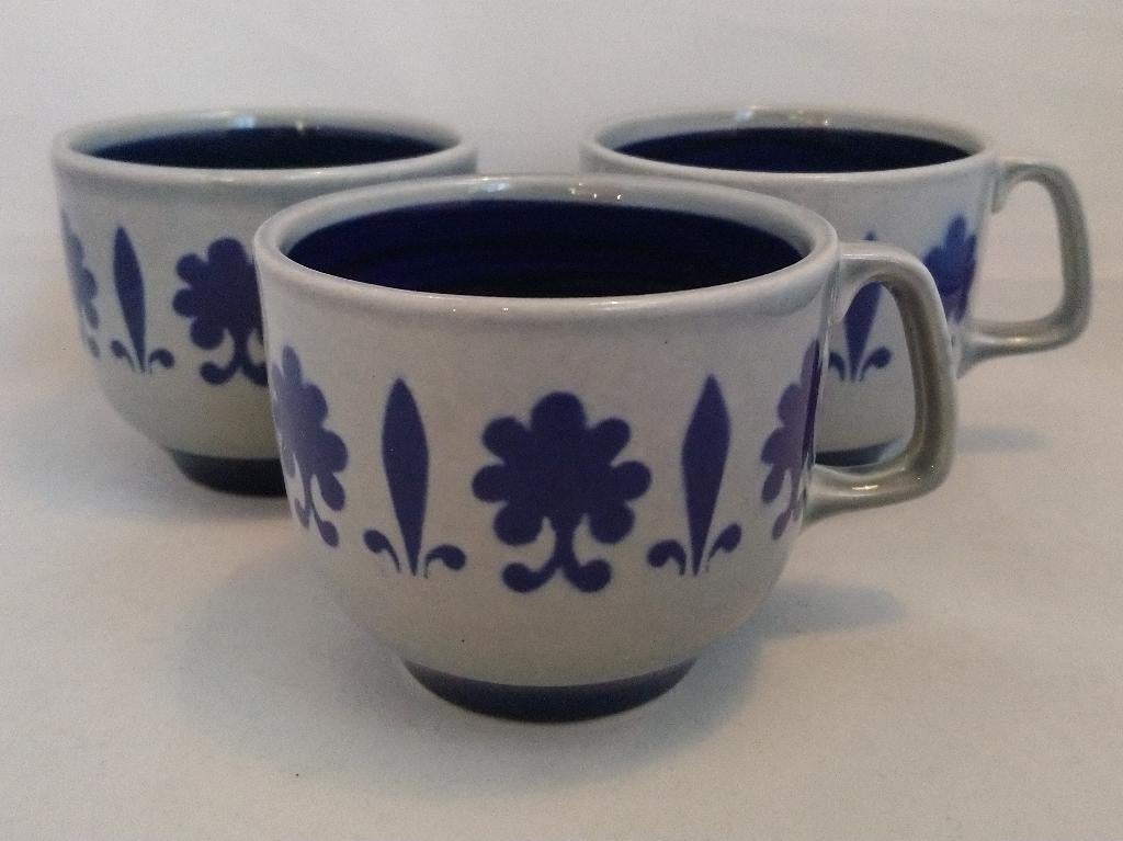 Boch la Louvière Baltic - 3 blauwe kopjes, Ophalen of Verzenden