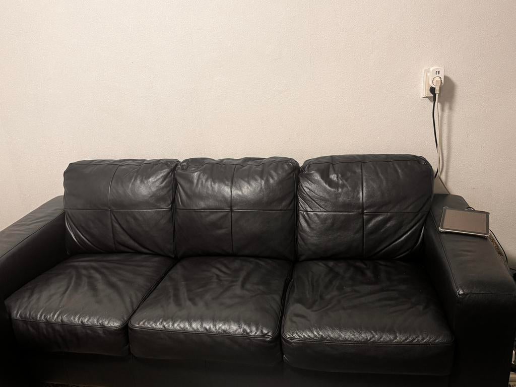 Ikea leer bank, Huis en Inrichting, Ophalen of Verzenden, Zo goed als nieuw, 75 tot 100 cm, Leer