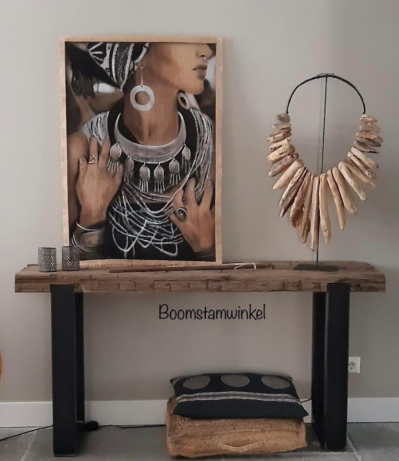 oud houten sidetable | sidetable oud hout |sidetable op maat, Eikenhout, Nieuw, Ophalen of Verzenden, 150 tot 200 cm