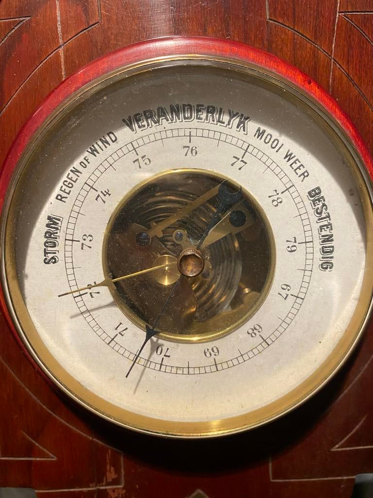 Retro Barometer met Thermometer, Ophalen