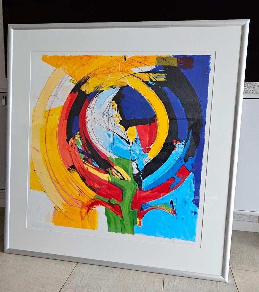 Grote ingelijste zeefdruk van Frank Lejeune, Antiek en Kunst, Kunst | Litho's en Zeefdrukken, Ophalen