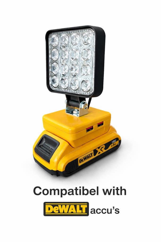 54W LED-lamp – 16 LED’s – 5500-6000K - Dewalt XR 18/20V accu, Doe-het-zelf en Verbouw, Gereedschap | Handgereedschap, Ophalen of Verzenden