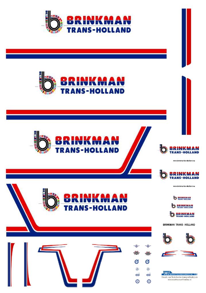 Vrachtauto decal 1:50 Brinkman trans-holland Emmen ( combi ), Verzenden, Nieuw, Bus of Vrachtwagen, Overige merken