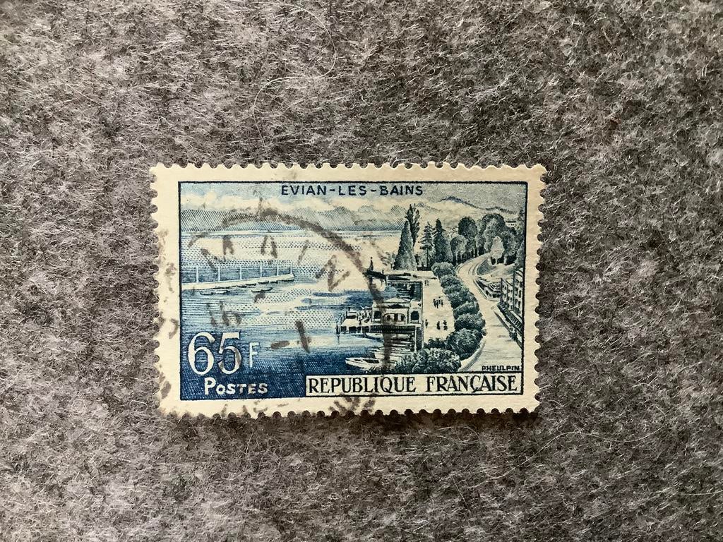 Frankrijk 1957 Evian Les Bains gestempeld, Ophalen of Verzenden, Gestempeld