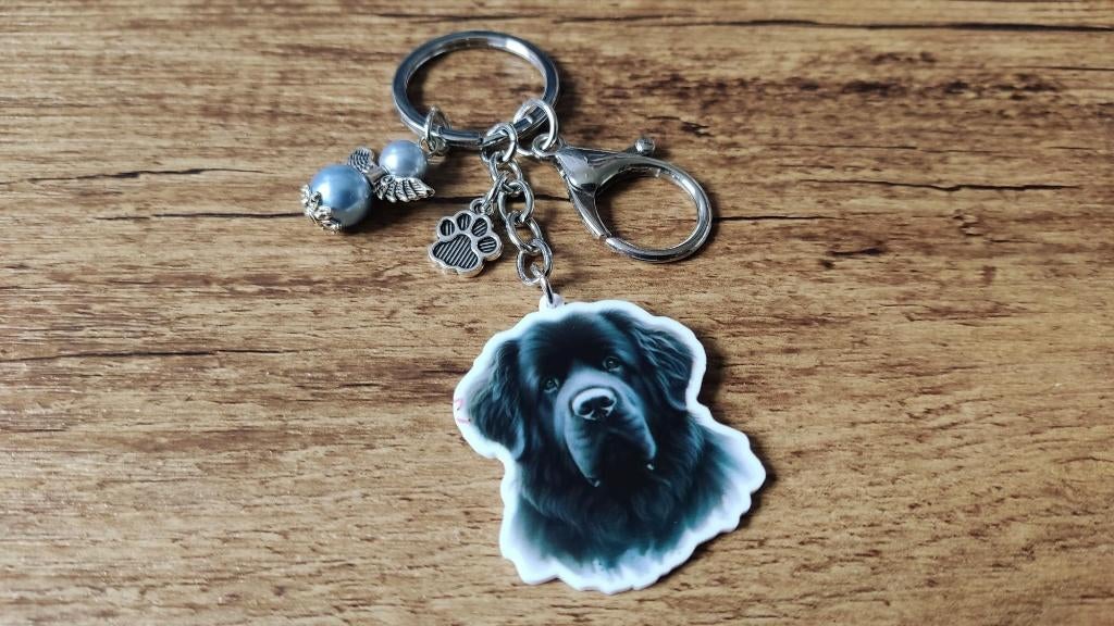 Sleutelhanger Newfoundlander groot met beschermengeltje, Verzenden, Nieuw, Dier of Natuur