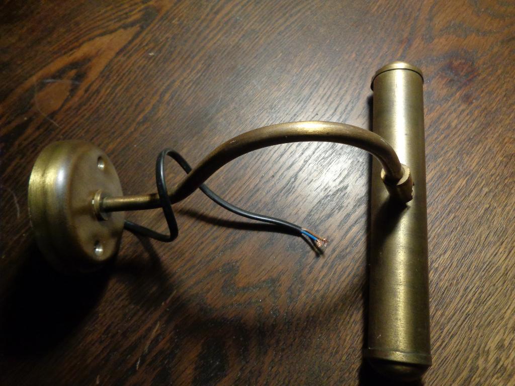 bronskleurig schilderij lamp met kogel schanier, Ophalen of Verzenden