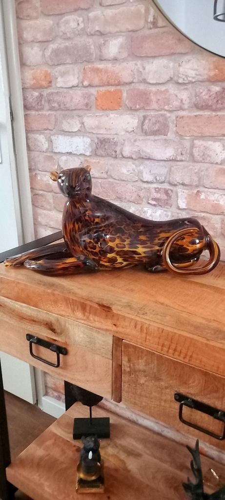 Murano Glas:Hele Grote 52cm Panter Beeld♥️SALE VERKOOP♥️, Ophalen, Nieuw, Dier