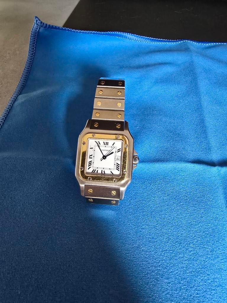 Cartier Santos Carrée horloge, Sieraden, Tassen en Uiterlijk, Horloges | Heren, Overige merken, Staal, Gebruikt, Staal