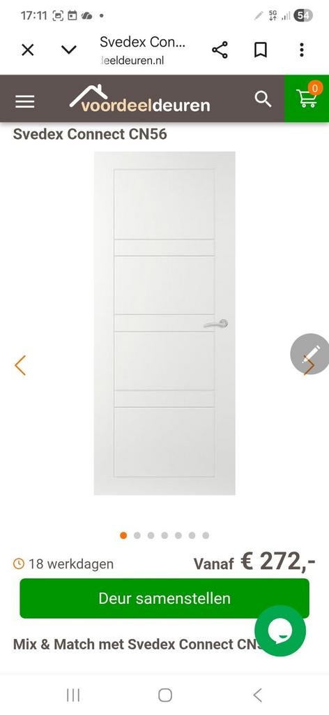 Svedex CN56 Binnendeuren nieuw in verpakking, Doe-het-zelf en Verbouw, Deuren en Horren, Ophalen of Verzenden