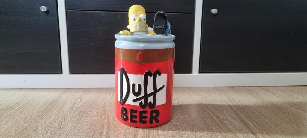 Simpson Duff Beer Spaarpot 1998 collectorsitem, Ophalen of Verzenden, Nieuw, Metaal of Blik, Strip- of Tekenfilmfiguur