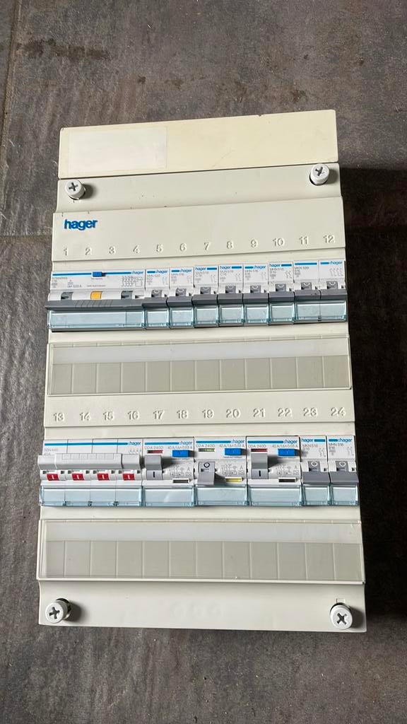 Hager 3 fase groepenkast met krachtstroom + fornuisgroep, Ophalen of Verzenden, Zo goed als nieuw, Overige typen