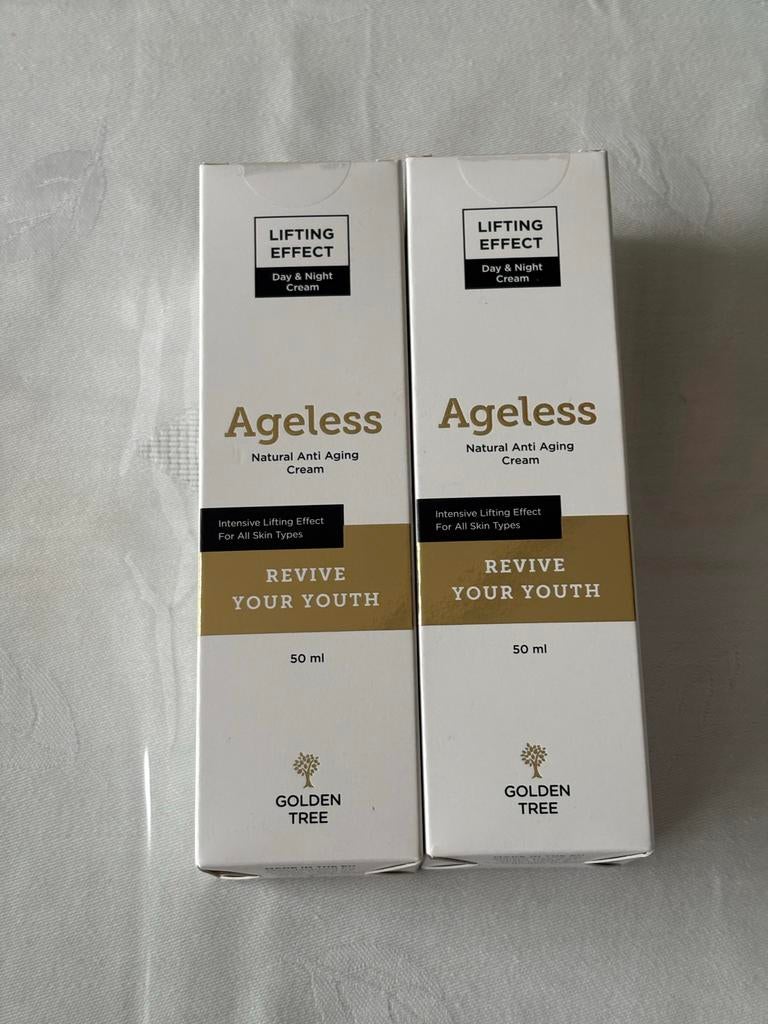 2x Golden Tree Ageless Dag & Nacht Crème 50 ml, Ophalen of Verzenden, Nieuw, Gehele gezicht, Verzorging
