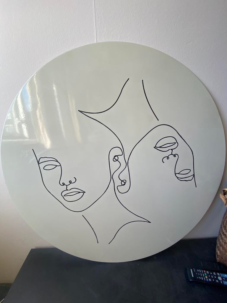 Stijlvolle By-Boo Wanddecoratie ‘Abstract’ – Clay (80cm), Ophalen, Zo goed als nieuw