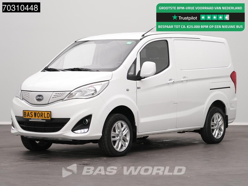 BYD ETP3 Elektrisch 45kWh WLTP 238km 2x Schuifdeur Airco Cam, 136 pk, Gebruikt, Wit, Leder