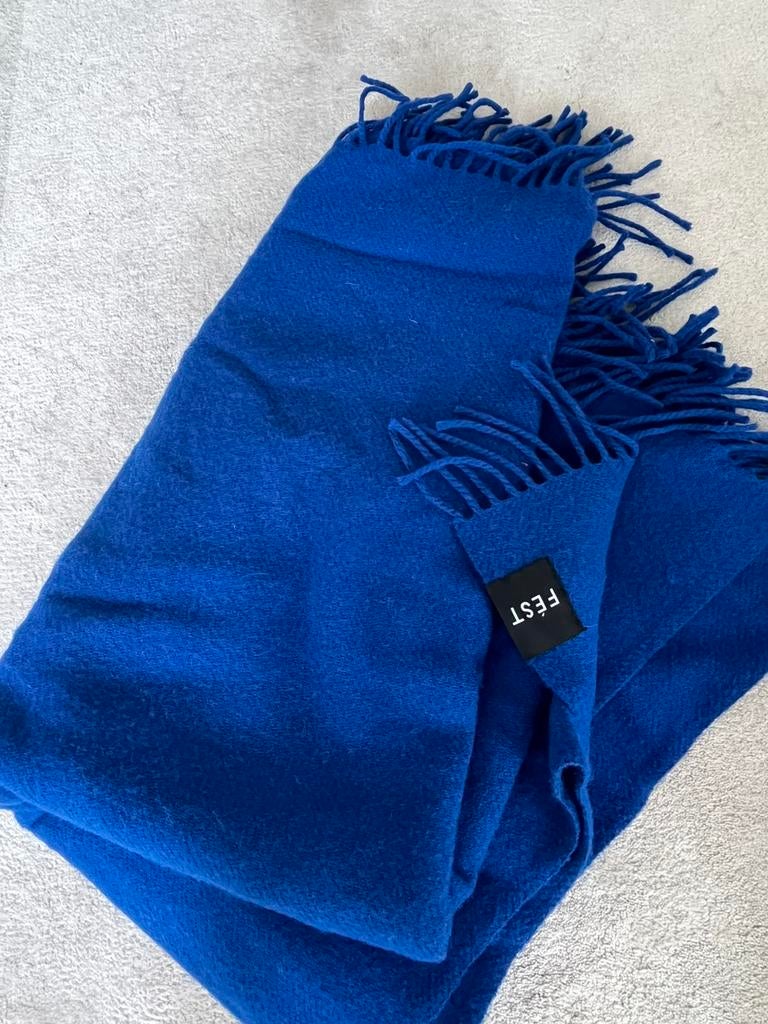 FEST Ro plaid donkerblauw 100% wol, Ophalen of Verzenden, Zo goed als nieuw, Blauw, Overige typen