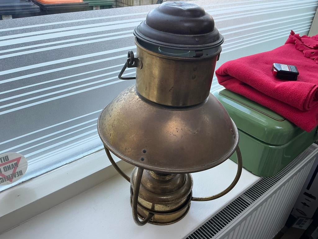 Koperen olie lamp., Ophalen of Verzenden